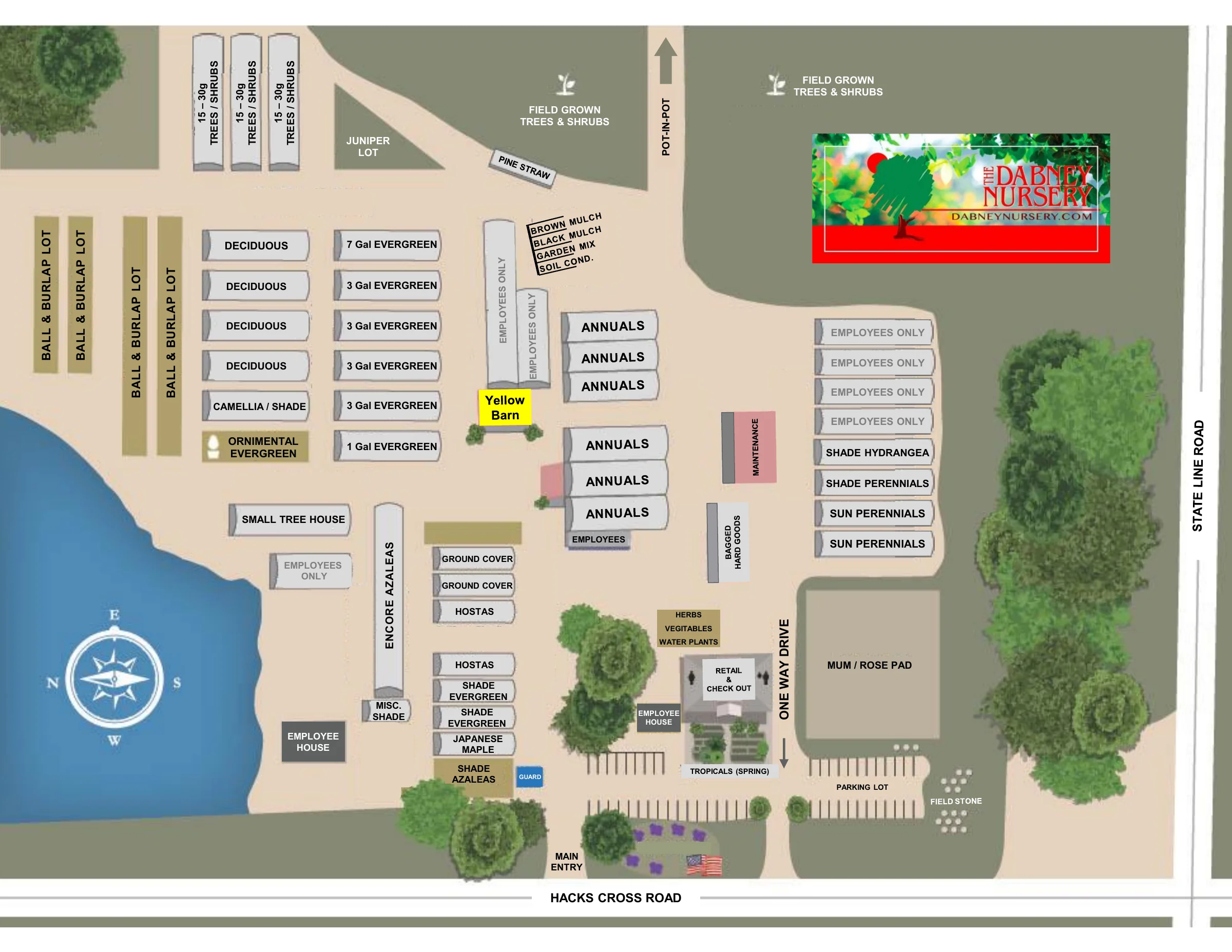 Map of the Dabney Nursery grounds